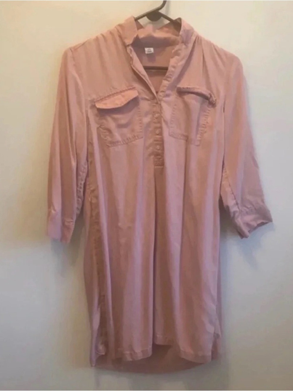 Old Navy Blush Light Pink Button Down Dress Size Small Petite